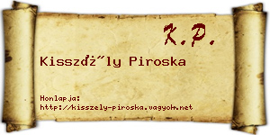 Kisszély Piroska névjegykártya